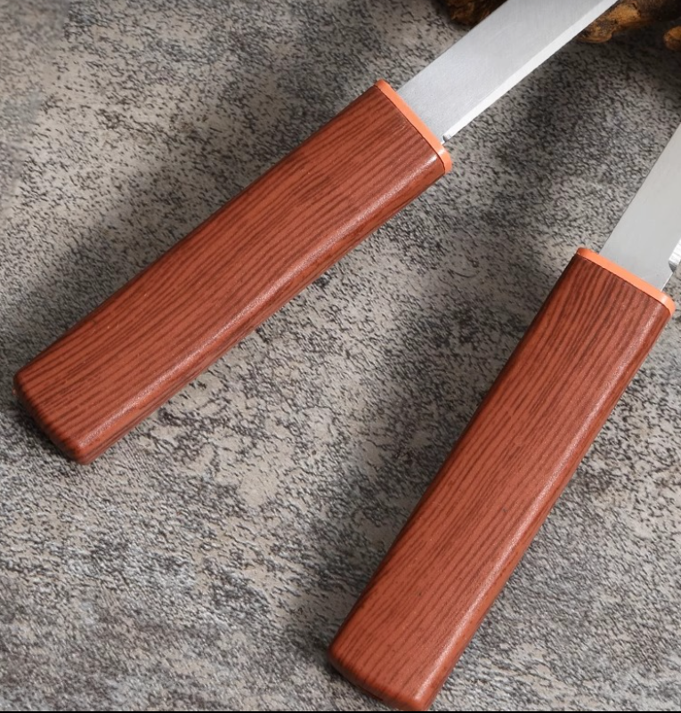 Wooden Handle Camping Double Knife