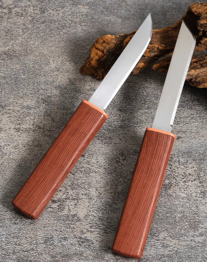 Wooden Handle Camping Double Knife