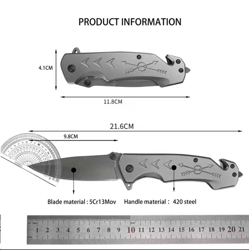Full Steel Handle Outdoor Folding Knife