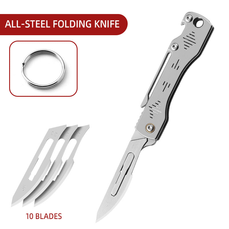 EDC Keychain Pocket Knife 10 Blade