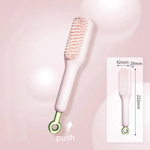 【Hot Sale 50%OFF】Self-Cleaning Anti-Static Massage Comb, Easy Clean Hair Brush with Retractable Bristles