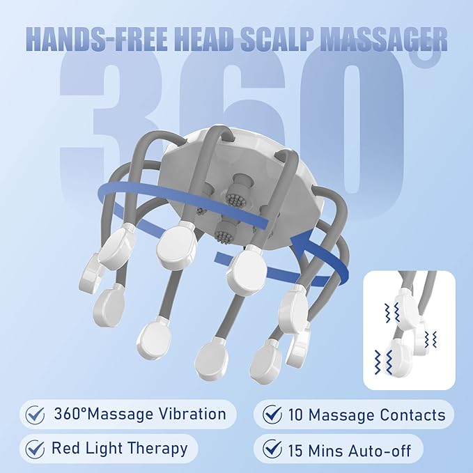 【Hot Sale 50%OFF】Head Massager, Scalp Massager with 10 Vibration Contacts