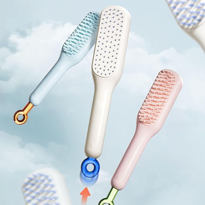 【Hot Sale 50%OFF】Self-Cleaning Anti-Static Massage Comb, Easy Clean Hair Brush with Retractable Bristles